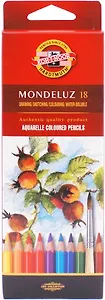 Карандаши цветные Koh-I-Noor, Mondeluz, акварельные 18 цветов