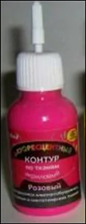 Флуоресцентный Контур по тканям акриловый Розовый (18мл) (К3416) 2312981