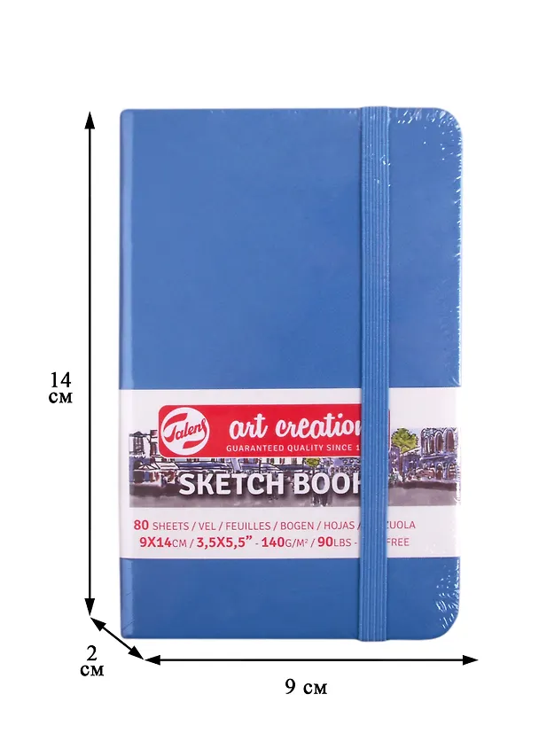 Скетчбук 9*14 80л "Art Creation" синий, 140г/м2, слоновая кость, тв.обл., Royal Talens 256324 — 2
