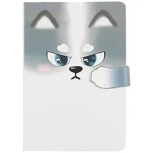 Блокнот с фигурной магнитной застежкой-лапкой Мордочка собачки (256стр) (13х19)