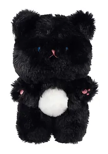 Мягкая игрушка Котик черный с белым брюшком (25см) (12-1253-202405-T26)