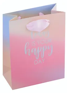 Пакет А6 11,5*14,5*6 "Праздничный градиент" жен., бум., тиснение, тег