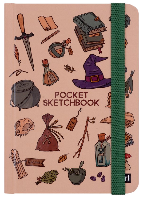 Скетчбук А6 48л "Pocket Скетчбук. Магия" белый офсет, резинка, тв.обложка 2960923 — 1
