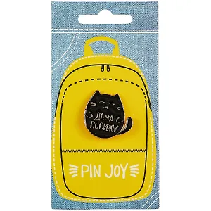 Значок Pin Joy Котик Дома посижу (металл) (12-08599-009)