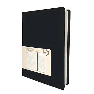 Ежедневник недат. А5 136л "MAPLE" черный, 7Б, иск.кожа, обл.поролон, тв.переплет, тонир.блок, скругл.углы, ляссе, инд.уп 3114909