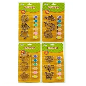 Набор из 3 витражей (1595-SC-MM) (177431) (+ краска и кисточка) (в ассорт.) (блистер)