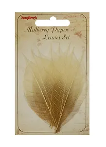 Скелетированные листочки из каучук. дерева медно-коричн. (SCB300506) (набор/8шт.) (упаковка)