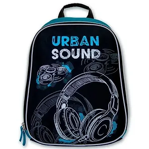 Ранец школьный, Феникс+ НАУШНИКИ ЧЕРНЫЙ/ БИРЮЗОВЫЙ 38*29.5*15.5см, полиэстер 46650