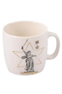 Кружка фарфор маленькая Волгоград (Черно-белая) (180мл) (060-7-80-BL)
