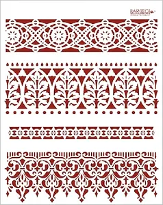 Трафарет пластиковый многоразовый Кружевные бордюры (20х25) (К-08)