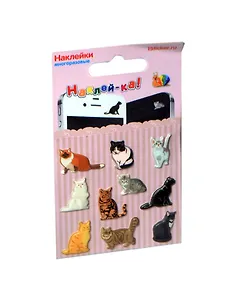 Наклейка декоративная зефирная 3 Породы Кошки 1 (70х120) (Наклей-ка) (упаковка)