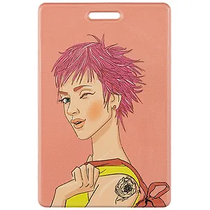 Чехол для карточек вертикальный Девушка, Ася Лавринович, розовый 2941474