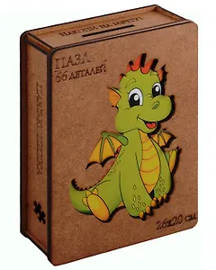 Пазл-копилка "Дракон желтый", 26х20 см (66 деталей)