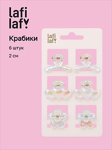 Набор заколок-крабиков «Бантики и цветочки перламутровые», 2 см, 6 штук, Lafilaf