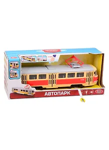 Игрушка, Трамвай инерционный, свет, звук, откр.двери, тестовые эл.пит.AG13*3шт.вх.в комплект, в ассортименте