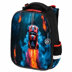 Ранец "Foggy car" 2отд., 38*29*16см., брелок, 3D панель