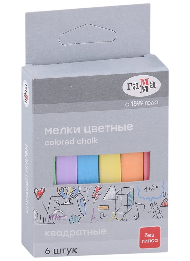 Мелки цветные 6 штук, квадратные, Гамма 2939277 — 1