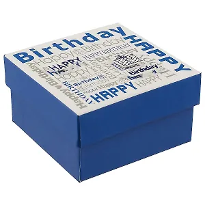 Подарочная коробка «Happy birthday», синяя, маленькая