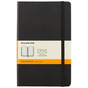 Книга для записей Moleskin Classic Large, твёрдая обложка, чёрная, 120 листов, А5