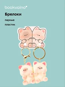 Брелоки парные Два котика (ПВХ) (5х4) (12-NVEB-1)