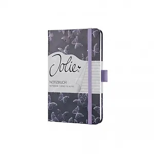 Блокнот для записей А6, 174стр Jolie, твердая обложка, матовое покрытие с тиснением "Волшебные бабочки"