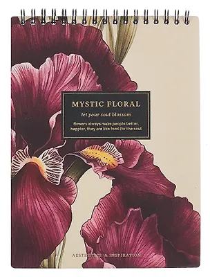 Блокнот А5, 80 листов в клетку, "Blossom. Irises on black", на спирали 3077247