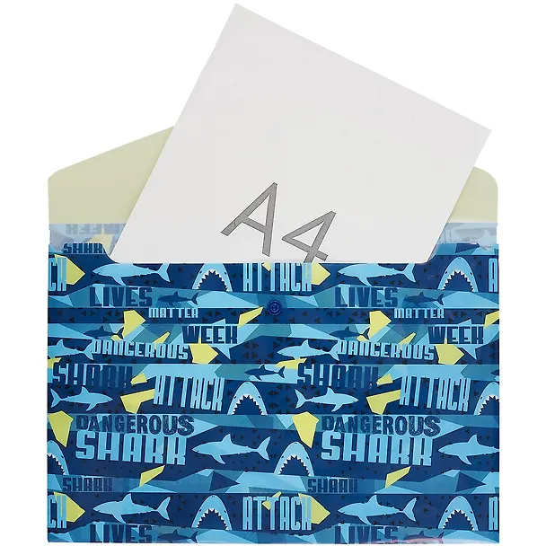 Папка -конверт «Shark» А4 на кнопке 257712 — 2