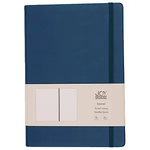 Книга для записей А4- 96л кл. "Joy Book. Морской залив" иск.кожа, тонир.блок, скругл.углы, ляссе, резинка