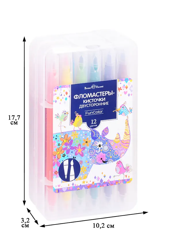 Фломастеры «FunColor» Bruno Visconti, 12 цветов, двусторонние 257511 — 2