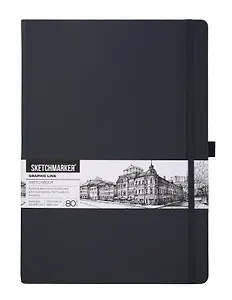 Скетчбук 21*29.7 80л "Sketchmarker" графитовый, 140г/м2, слоновая кость, тв.обл