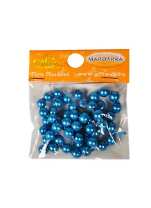Майолика скрепленные бусины голубые (00009517) (40шт) (7х7мм) (упаковка)