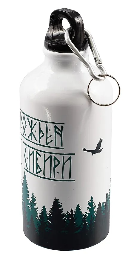 Бутылка с карабином Рожден в Сибири (металл) (500мл) 2966416 — 3