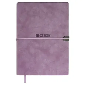 Ежедневник дат. 2025г. А5 176л "Тиволи глосс" сиреневый, кожзам, мягк. переплет, застёжка-резинка, блинт.тиснение, офсет,ляссе