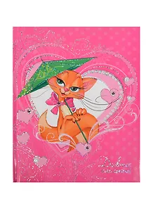 Дневник шк. "МИЛАЯ КОШЕЧКА" 7БЦ, поролон, стразы, тиснение цв.фольгой, глянц.ламинация, универс.шпаргалка, Феникс