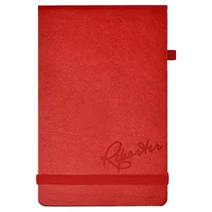 Книга для записей А5 96л лин. "ПАПИР КРАСНЫЙ" кожзам, тв.переплет