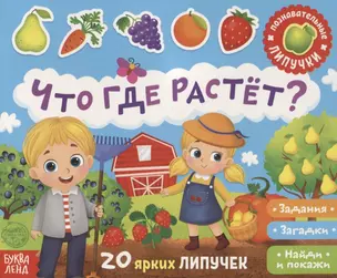 Книжка с липучками «Что где растет?». Задания, загадки, найди и покажи — 2830841 — 1