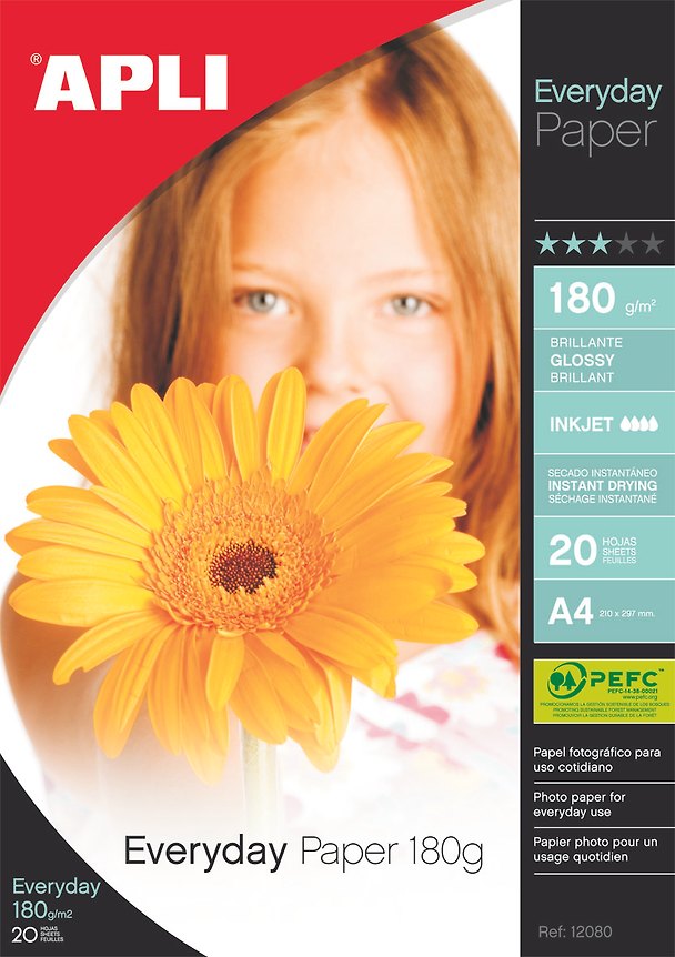 Фотобумага глянцевая Apli, А4, 180 г/м2, 20 листов 218530 — 1
