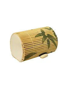 Шкатулка лист бамбука (635913) (соломка) (7х5,5х4,5см)