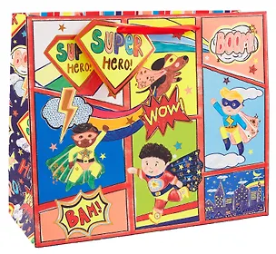 Пакет А4 26*32*12 "Супергерои. WOW" дет., бум.мат.ламинат 3103275
