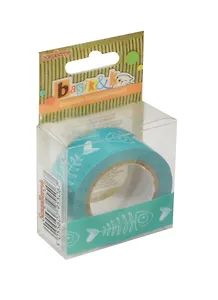 ХОББИ И ТЫ ScrapBerrys Бумажная клейкая лента с принтом Basik&Co Рыбки-4 15мм*8м