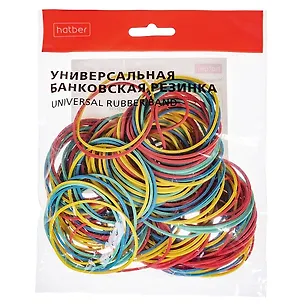 Резинки для денег 100гр, цветные, инд.уп., Hatber 3173025