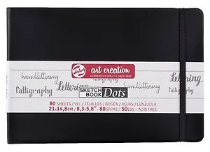 Скетчбук 29,7*21 80л тчк. "Art Creation" 80г/м2, черн.тв.обл., резинка