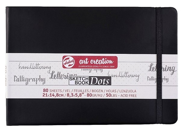 Скетчбук 29,7*21 80л тчк. "Art Creation" 80г/м2, черн.тв.обл., резинка 258639 — 1
