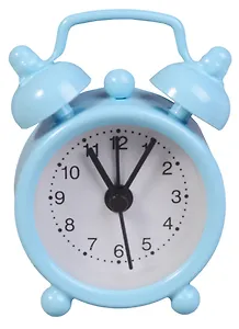 Мини-будильник Белый циферблат (4см) (металл) (ПВХ бокс)