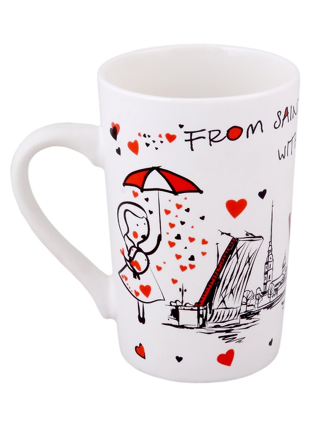 Сувенир, АКМ, Кружка From SPb with love фарфор, матовая, 350мл подарочная коробка 335630 — 1