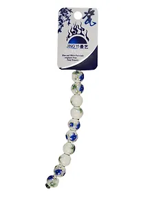 Набор для творчества Бусины керам. на силикон. нити 10шт 12мм, A04, цветок голубой