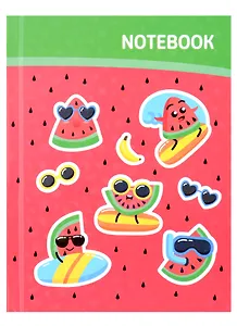 Записная книжка А6 48л лин. "АРБУЗИКИ" тв.переплёт, полноцв.печать, глянц.гологр.ламинация