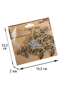 Декор элементы для скрапбукинга, крафт, бабочки, 12шт (D26000620D)