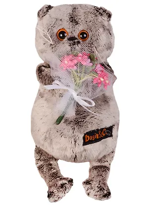 Мягкая игрушка Басик с букетом в сеточке (19 см) (Ks19-062) 2613963