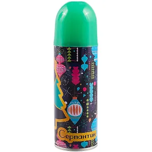 Синтетический серпантин в спрее для новогоднего декорирования (зеленый) (5х17) (250 мл)